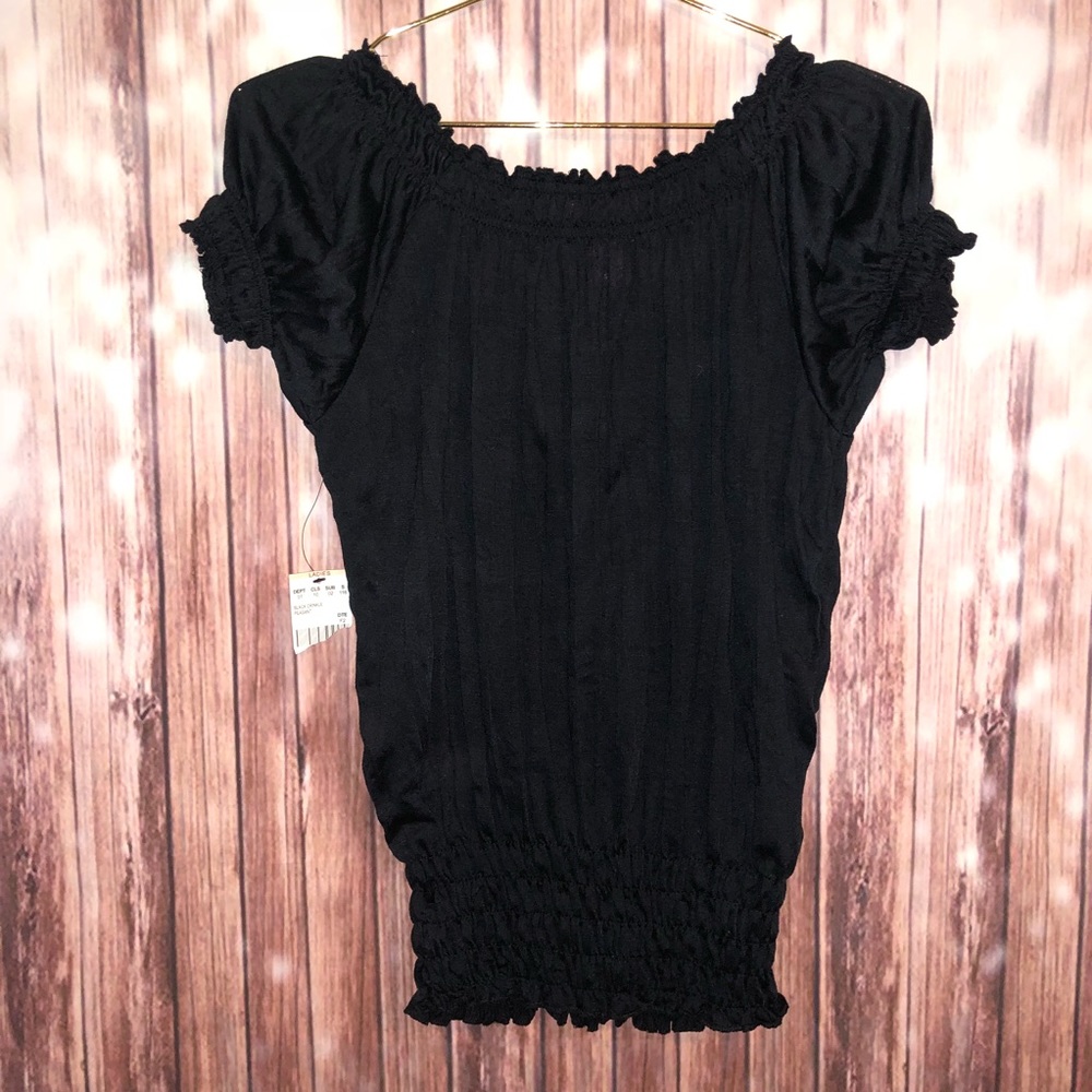 NWT mix & co loose black blouse